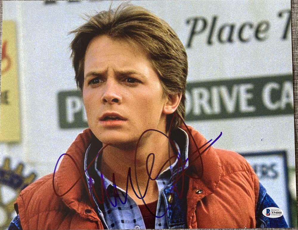 MICHAEL J. FOX SIGNED AUTOGRAPH - BACK TO THE FUTURE RARE 11X14 Photo Poster painting BECKETT 15