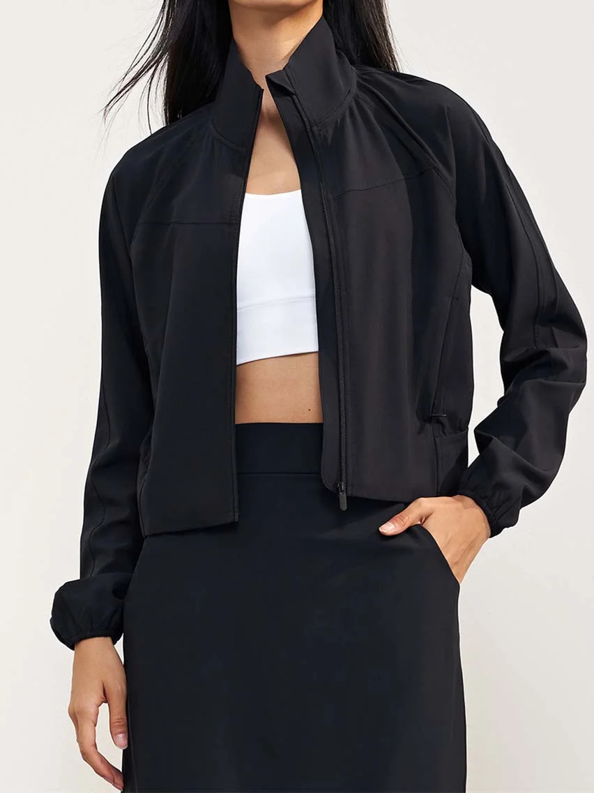 Long Sleeve Zipper Yoga Jacket With Sun Protection