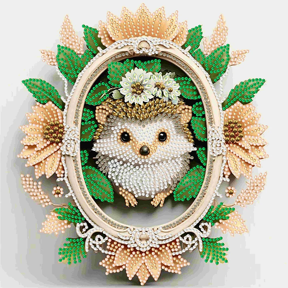 Diamond Painting - Partial Special Shaped Drill - Wreath Hedgehog(Canvas|30*30cm)