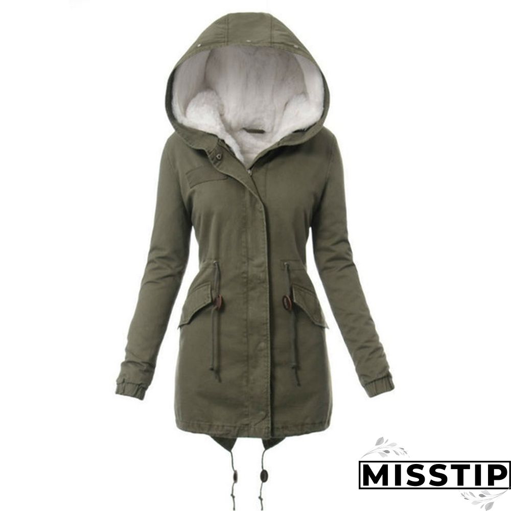 Women's Fashion Faux Fur Hooded Long Coat Winter Warm Fleece Thicken Parka Jacket Outwear Plus Size