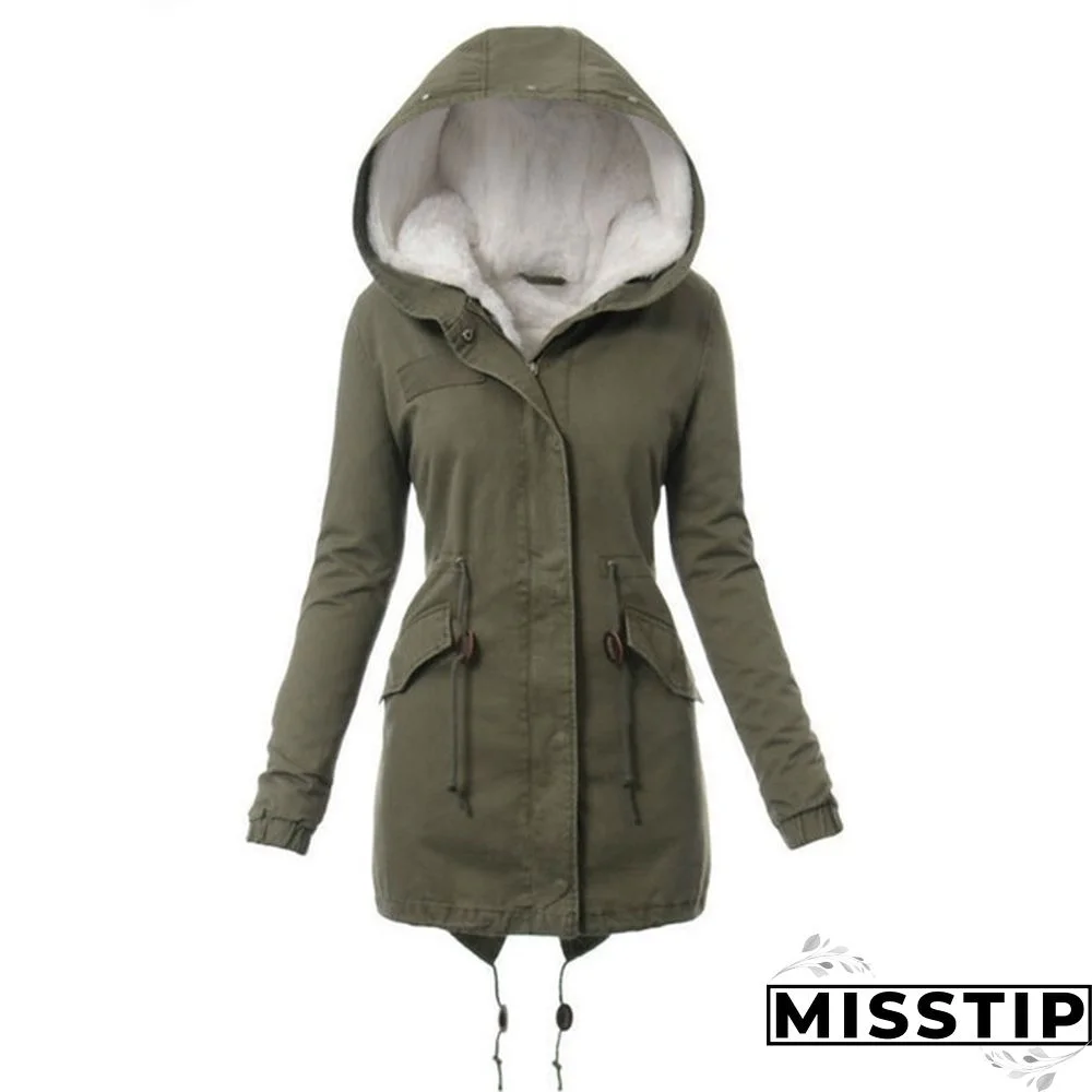 Women's Fashion Faux Fur Hooded Long Coat Winter Warm Fleece Thicken Parka Jacket Outwear Plus Size