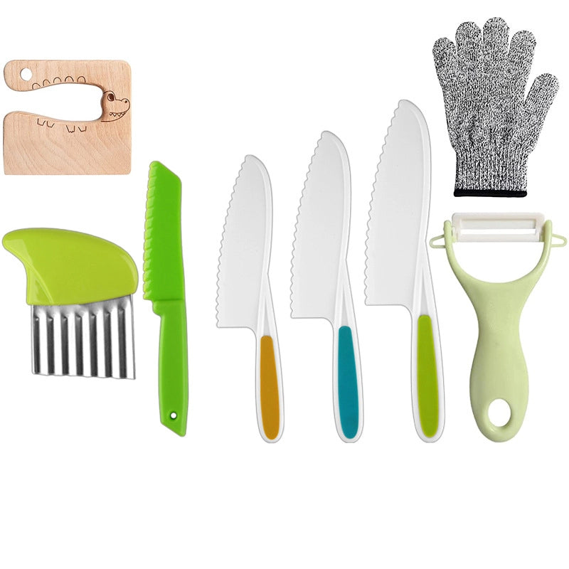 Casual Solid Color Plastic Chopping Board Fruit Knife 1 Set