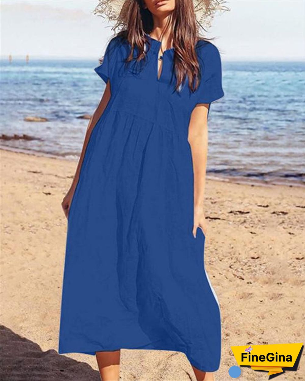 Solid Bohemian Beach Holiday Daily Fashion Maxi Dresses