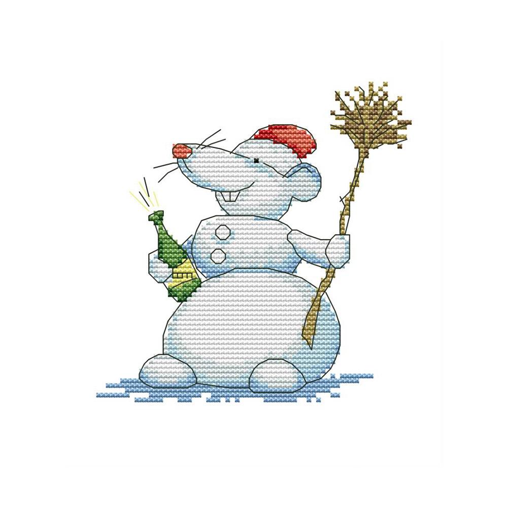 

Little Snowman - 14CT Stamped Cross Stitch - 21*19cm, 501 Original