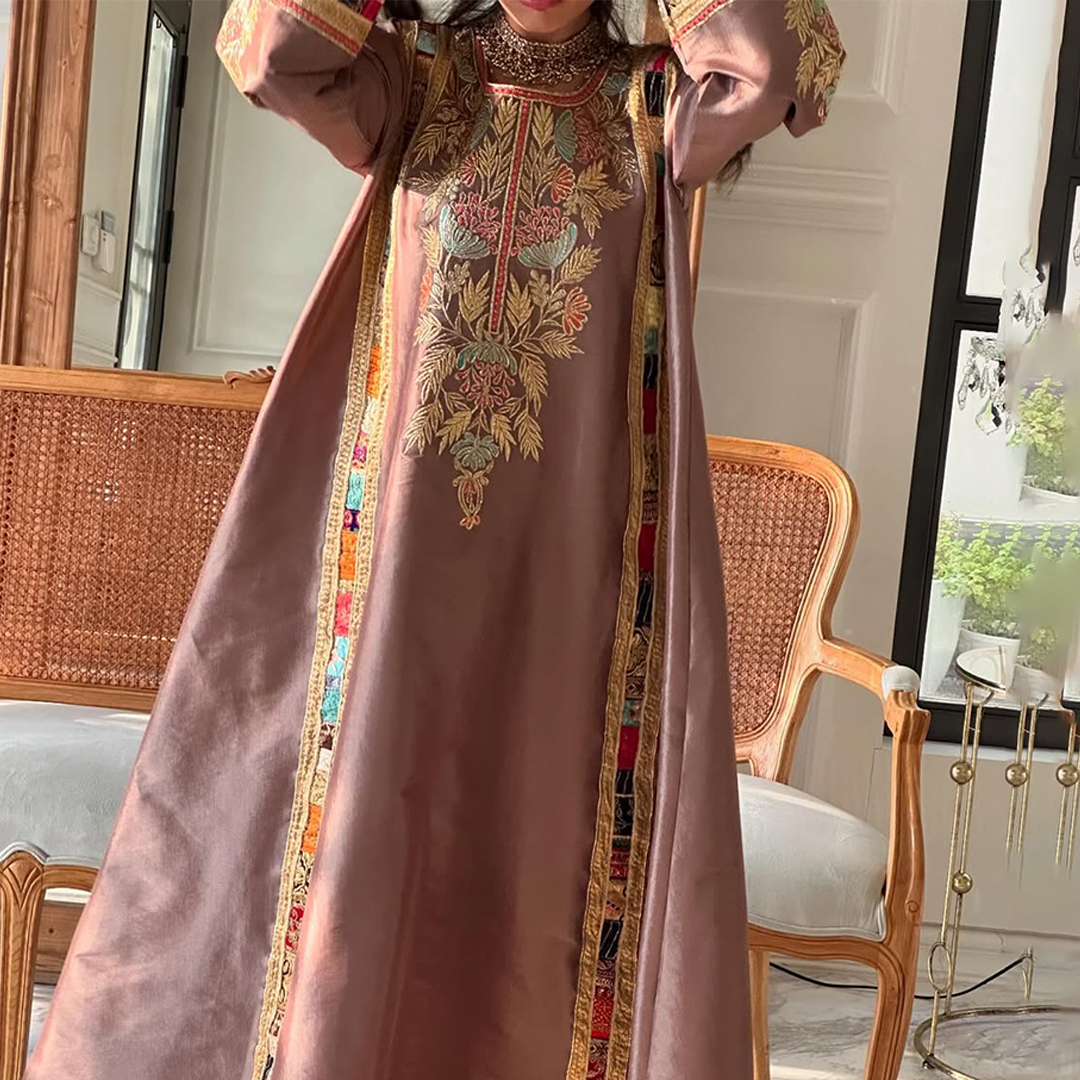 Women's Middle Eastern Gorgeous Satin Jalabiya