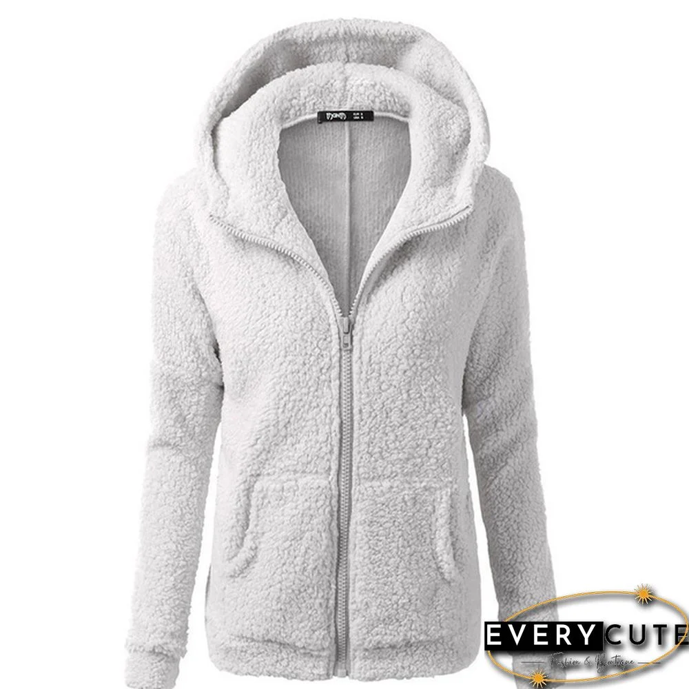 Women's Fashion Hooded Sweater Jacket Female Coat Women Casual Hoodie Coat Add Wool Sweatshirts