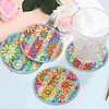 (US Local)[Upgrade]4Pcs Acrylic Special Shape Flower DIY Waterproof Diamond Painting Coaster