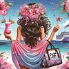 (Box Packaging)Diamond Painting-DIY Crystal Rhinestone Beach Vacation Girl