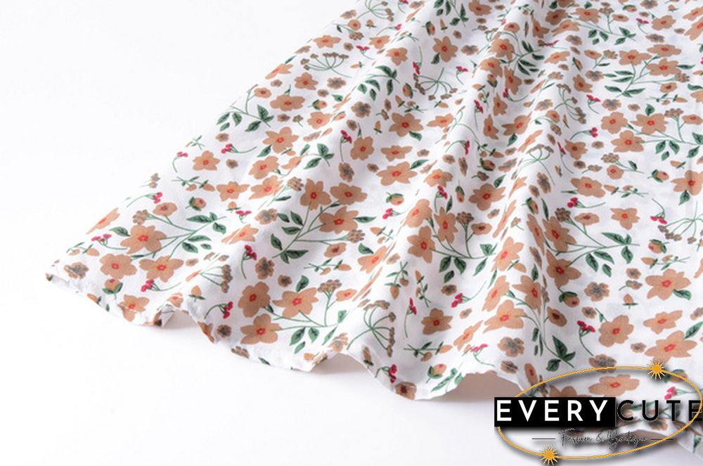 Disty Floral Ruffle Hem Elastic Waist Summer Dress