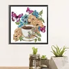 Coffee Flower Butterfly-Partial Speical Shaped Diamond Painting 30*30CM
