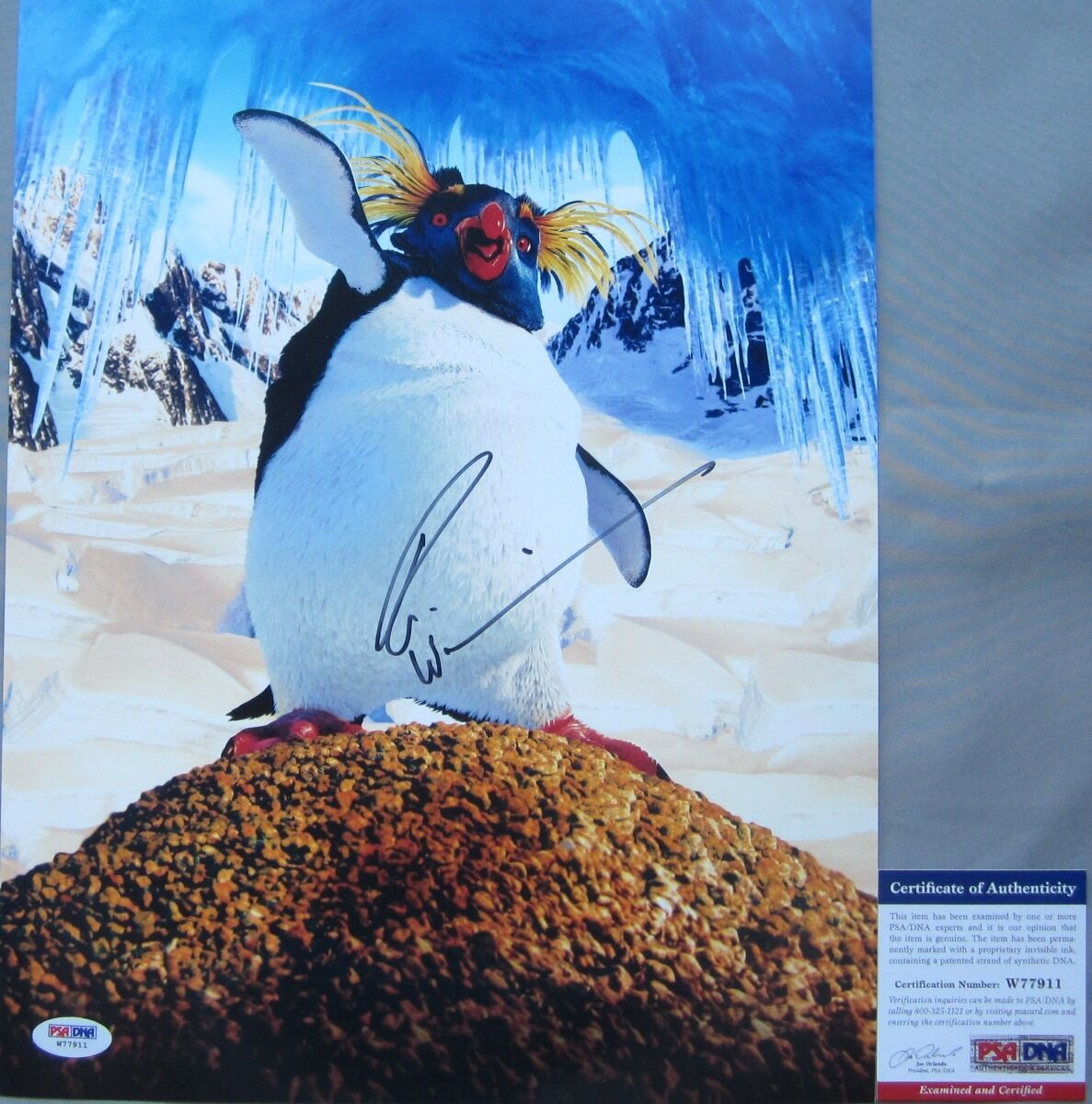 LEGEND!!! Robin Williams RAMON Signed HAPPY FEET 11x14 Photo Poster painting #1 PSA/DNA