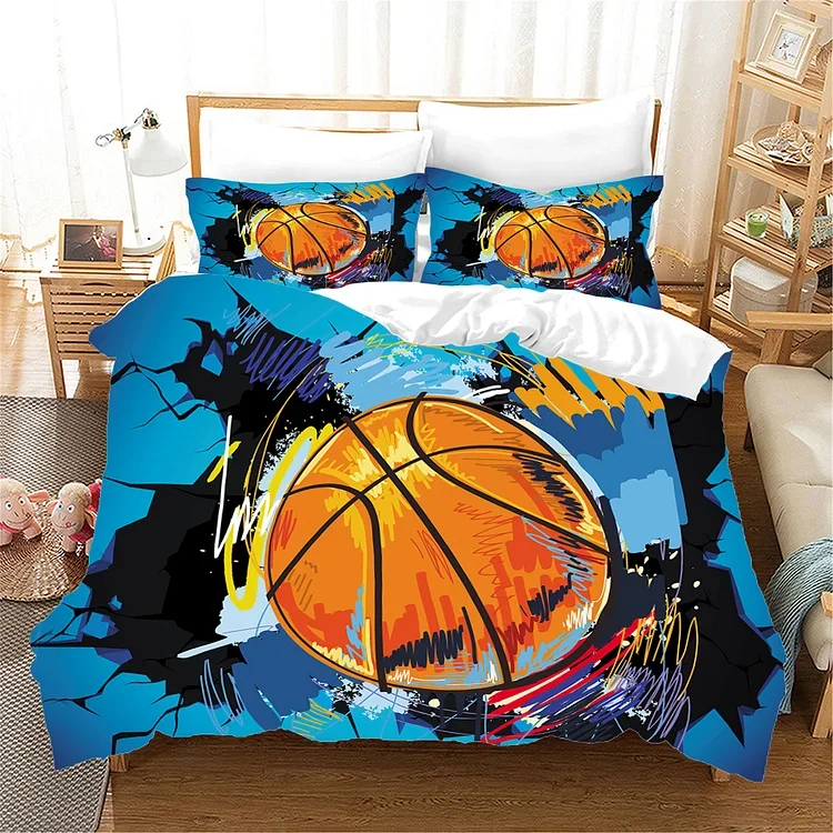King Bed Room Set Queen Bedding SetsT004 Basketball Bedding Set With Pillow Cases[personalized name blankets][custom name blankets]