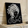 DIY Pearl Painting Peking Opera Women for Home Wall Decor with Frame(40x30cm)