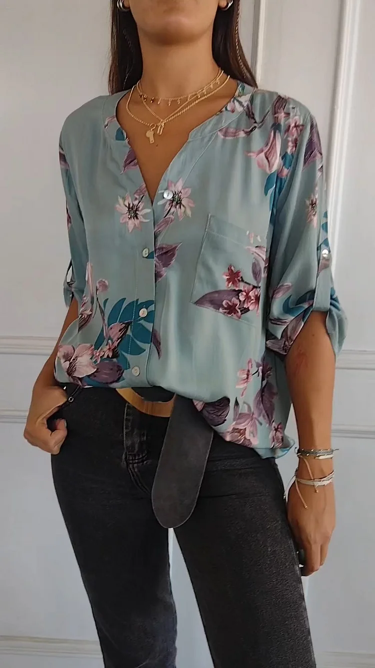 Printed Lapel Shirt