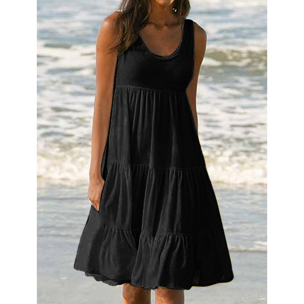 Women Summer Loose light weight Thin Dress Casual light weight Boho Plus Size Elegant Holiday Party Beach Sundress Lady Dress
