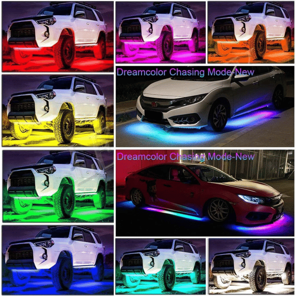 Fleksibilna RGB vodootporna LED svjetleća traka za šasiju automobila 2024. (4 KOM.)