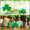 St Patricks Day Tree Topper Green Plush Shamrock with Metal Base for Decor Gift