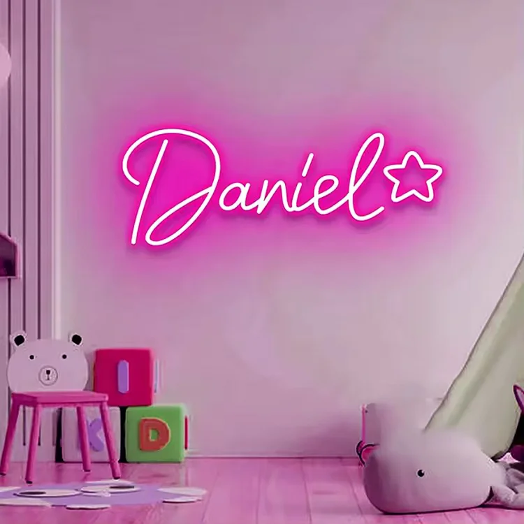 Custom Name with Five-Point Star LED Neon Lights