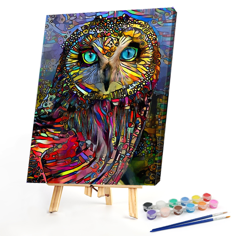 

40*50CM - Paint By Numbers - Psychedelic Owl, 501 Original