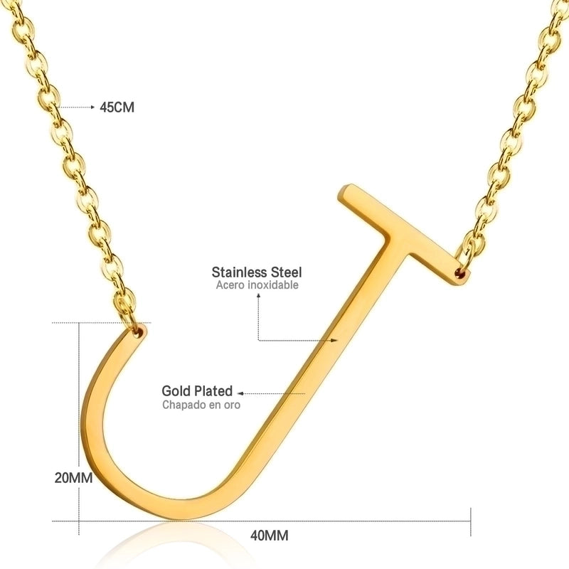 Stainless Steel Fashion Plating Letter Necklace