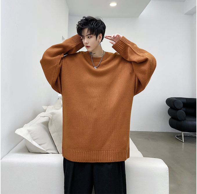 Dawfashion-Loose Round Neck Sweater-Yamamoto Diablo Clothing