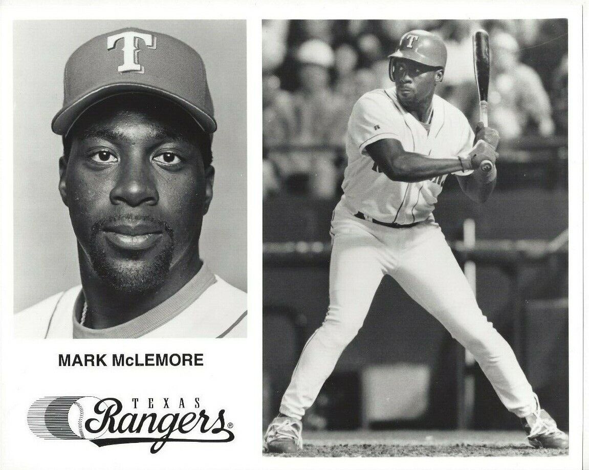 Mark McLemore 8x10 Team Issued Texas Rangers Dr. Defense Rare B808