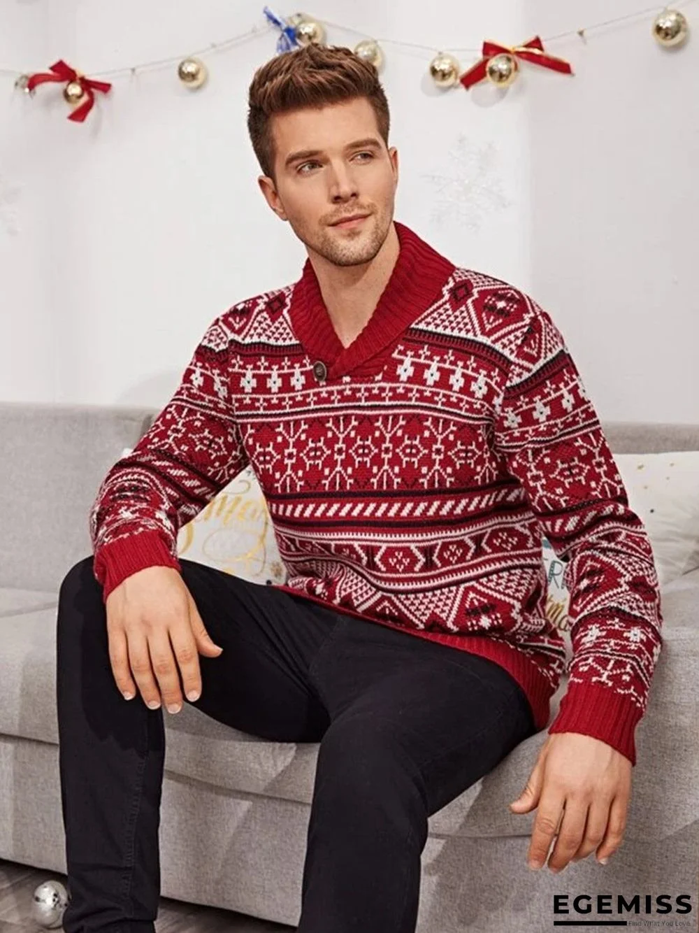 Elk Lapel Knit Sweater Man | EGEMISS