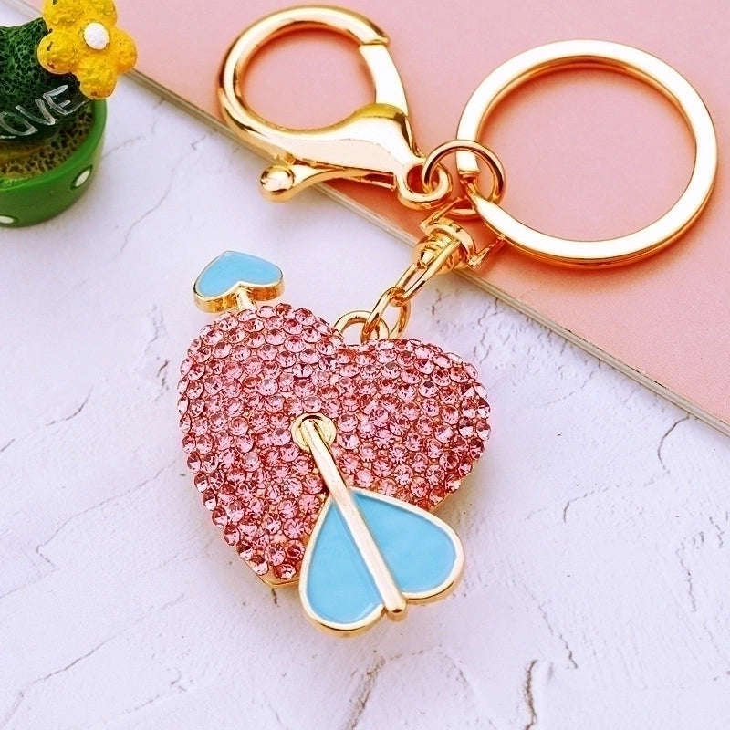 Cute Heart Shape Zinc Alloy Valentine’s Day Women’s Keychain