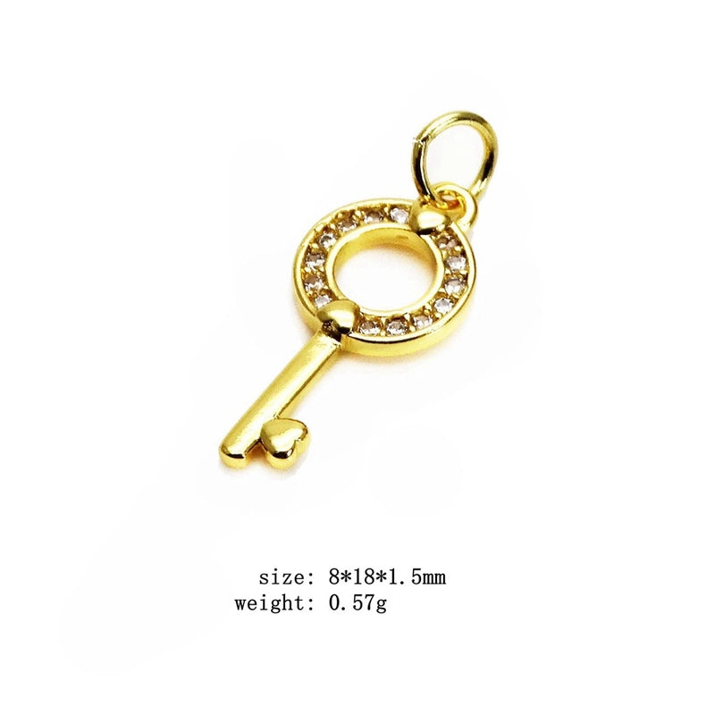 1 Piece Copper Zircon Heart Shape Pendant