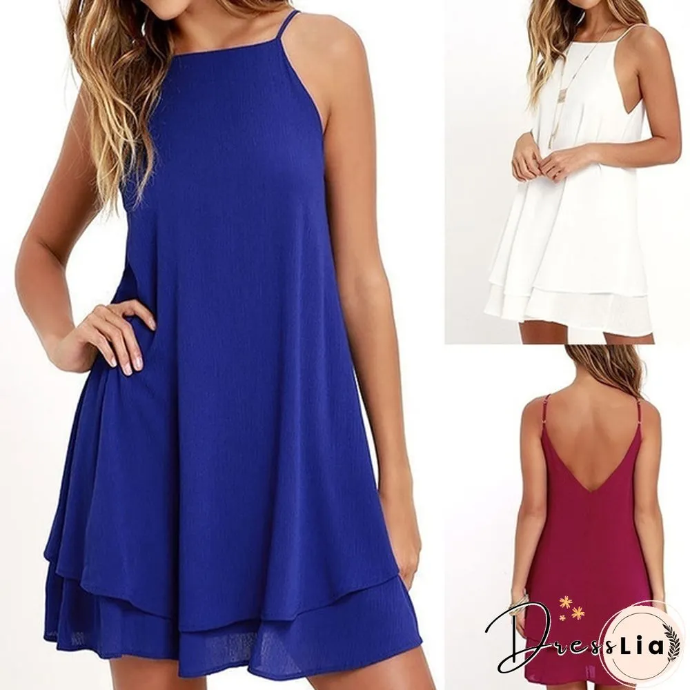 Chiffon Dress Sexy Mini Casual Dresses Spaghetti Strap A Line Off Shoulder Dresses