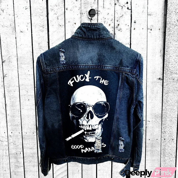 Men's Fashion Skull Pattern Printed Slim Jacket