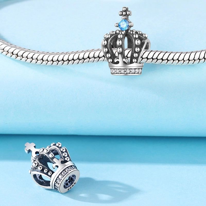 1 Piece 21 * 24mm 925 Sterling Silver Zircon Pumpkin Crown Mushroom Pendant Beads Jewelry Accessories