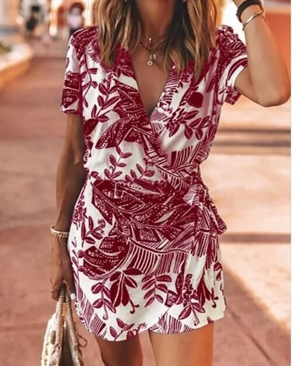 Summer Floral Print Mini Dress
