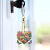 (US Local)6Pcs Acrylic Double Sided Heart Diamond Painting Keychain for Bag Decor