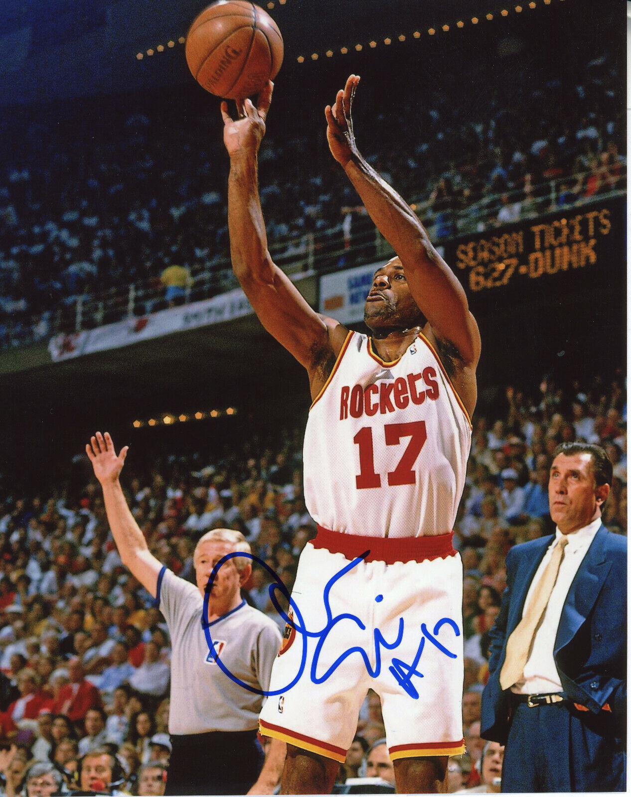 Mario Elie Autographed 8x10 Houston Rockets#S1498