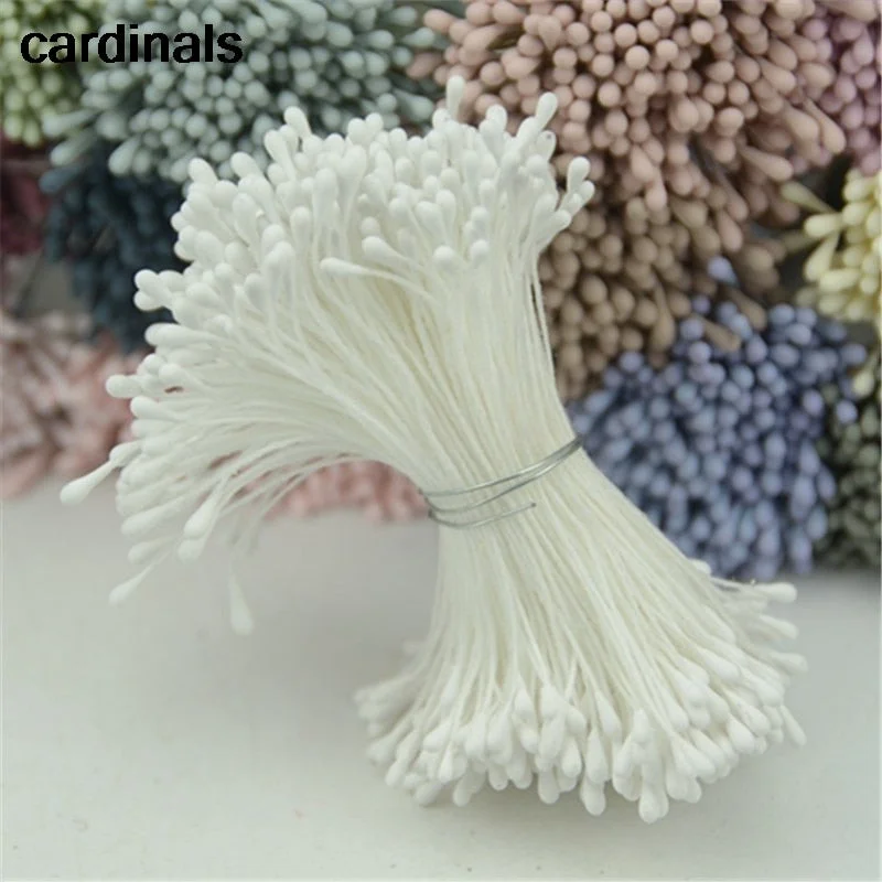 400pcs 1mm Retro Matte Double Heads Mini Flower Stamen Pistil Wedding Decoration DIY Fake Christmas Scrapbooking Gift box craft