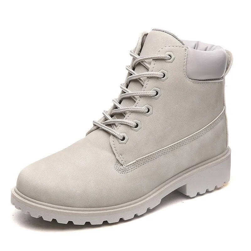 autumn boots woman Martin boots women's boots large size short boots big toe shoes rhubarb boots women's shoes  patent leather