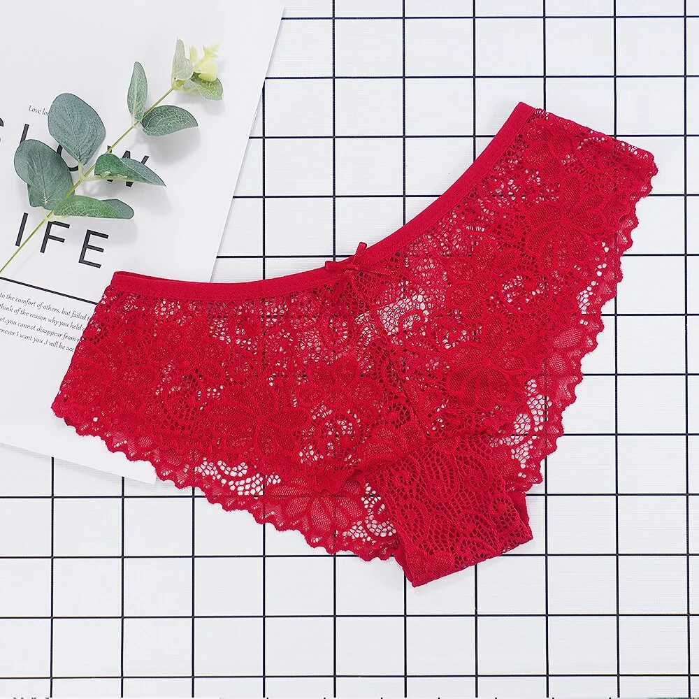 Billionm Lace Panties Women Sexy Thong Tanga See Through Intimate Underwear Seamless Hollow Low-rise Female Underpants Shorts