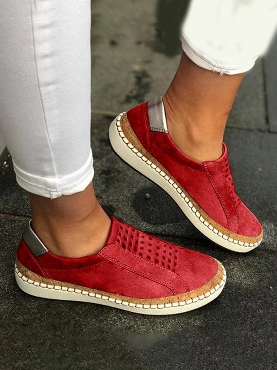 Hollow-Out Round Toe Casual Women Sneakers | EGEMISS