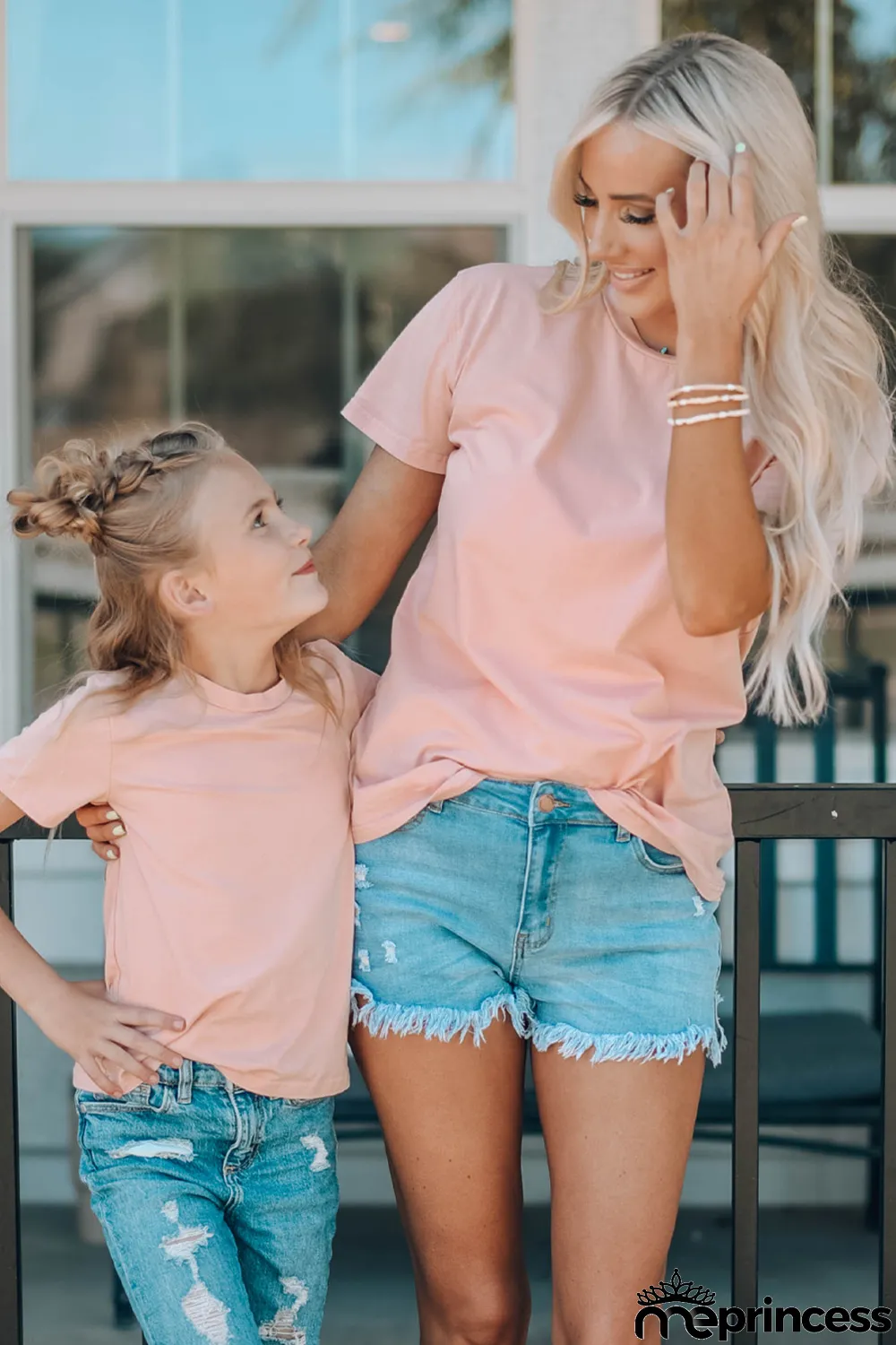 Pink Plain Crew Neck Short Sleeve Tee