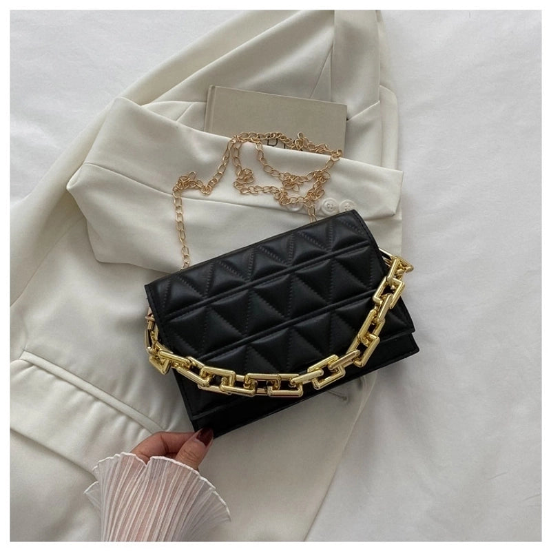 Women’s Medium Summer Pu Leather Elegant Streetwear Square Bag