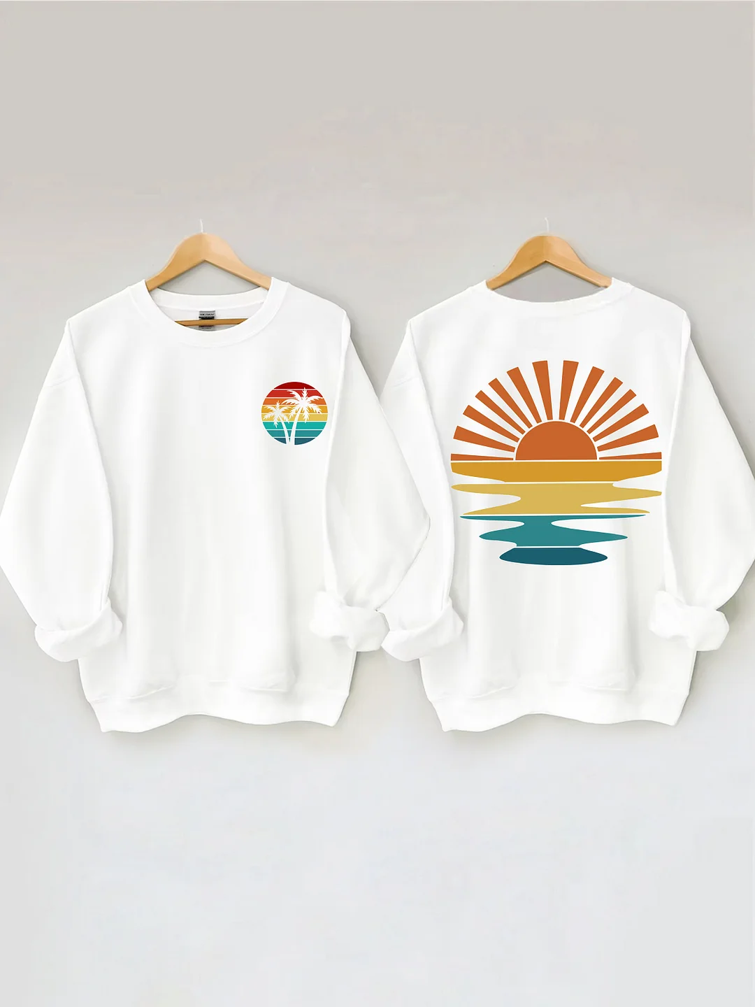 Retro Sunset Rays Wavy Sweatshirt
