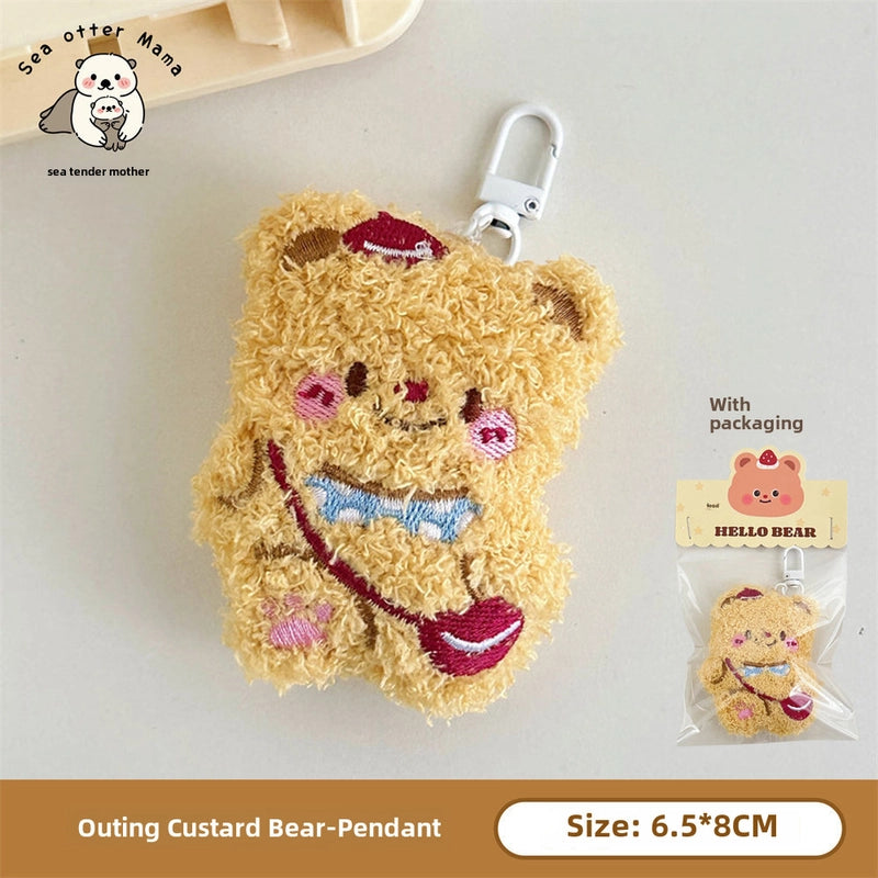 Cute Speechless Bear Doll Pendant Brooch Girl Heart Backpack Clothing Accessories Keychain Pendant