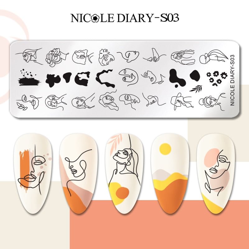 NICOLE DIARY Big Size Butterfly Image Nail Stamping Plates Flower Leaf Lace Printing Stencil Floral Design Stamp Template