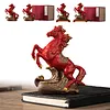 Ceramic horse statue a Chinese feng shui red horse ornament symbolizing good fortune in the Year of