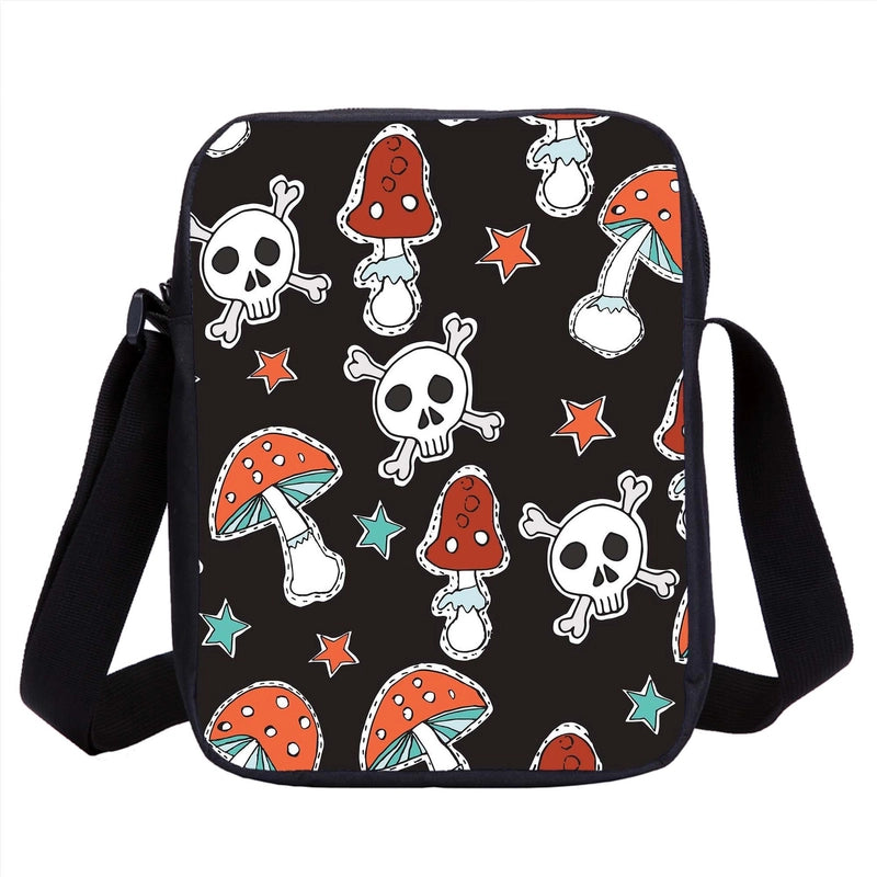 Halloween Unisex Polyester Printing Pumpkin Panda Vintage Style Square Zipper Crossbody Bag