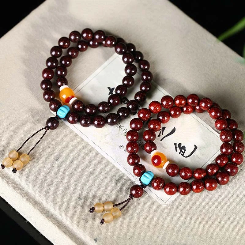 Tibetan Small Leaf Red Sandalwood Protection Bracelet