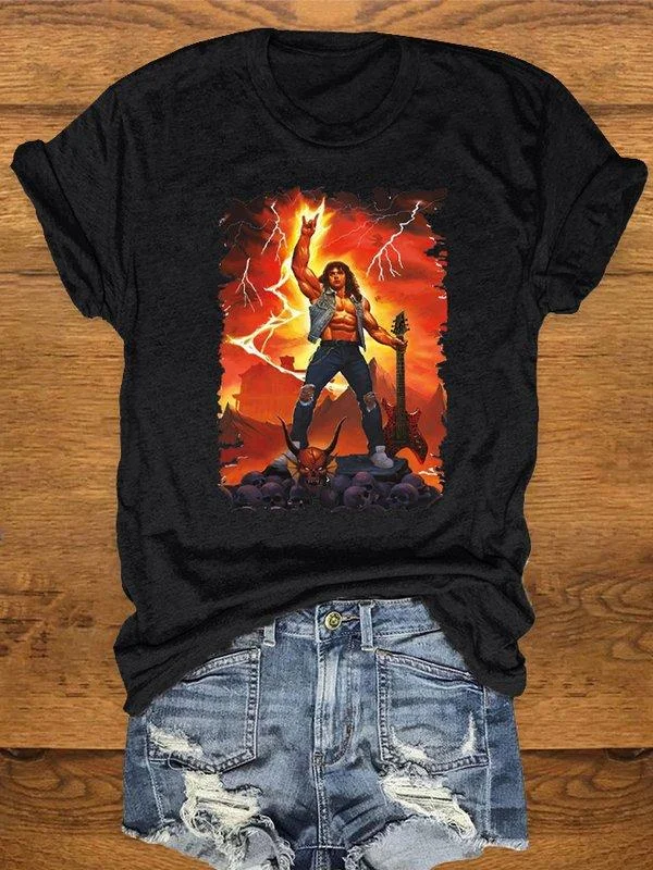 Women's Rocker Print Vintage T-Shirt