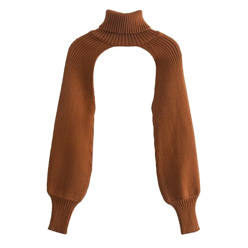 Spring and summer women's sweater casual solid color high neck long sleeve sweater