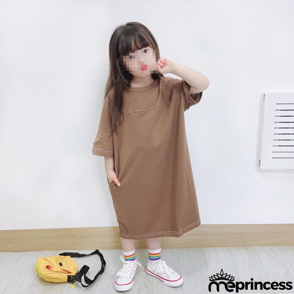 Parent-child Wear Girl Spring Summer Casual Loose Knitting Dress